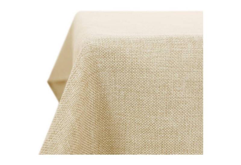 LuxusKollektion Hängedekoration Tischdecke Leinenoptik Wasserabweisend 250 x 140 cm (Rechteckig) Creme von LuxusKollektion