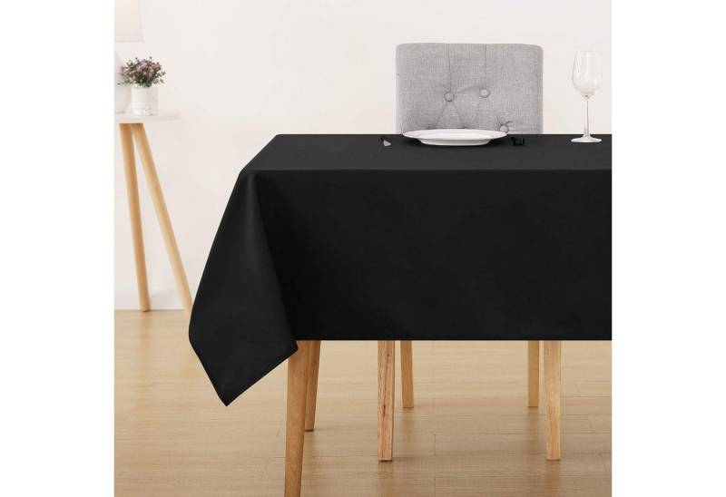 LuxusKollektion Hängedekoration Tischdecke Wasserabweisend 240 x 140 cm (Rechteckig) Schwarz von LuxusKollektion