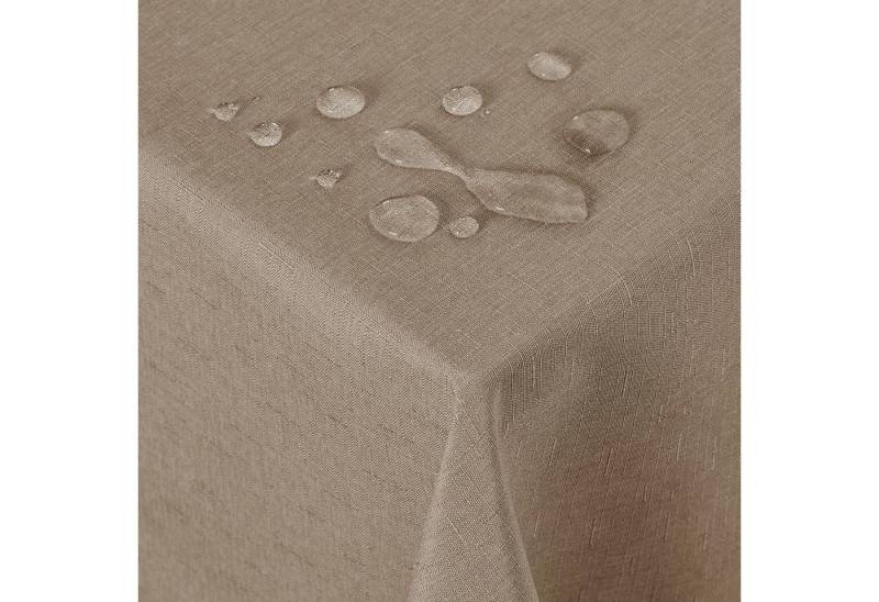 LuxusKollektion Hängedekoration Tischdecke Wasserabweisend Lotuseffekt 300 x 140 cm (Rechteckig) Taupe von LuxusKollektion