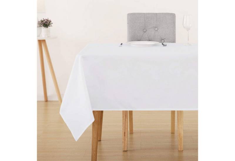 LuxusKollektion Hängedekoration Tischdecke abwaschbar Lotuseffekt 274 x 137 cm (Rechteckig) Weiß von LuxusKollektion