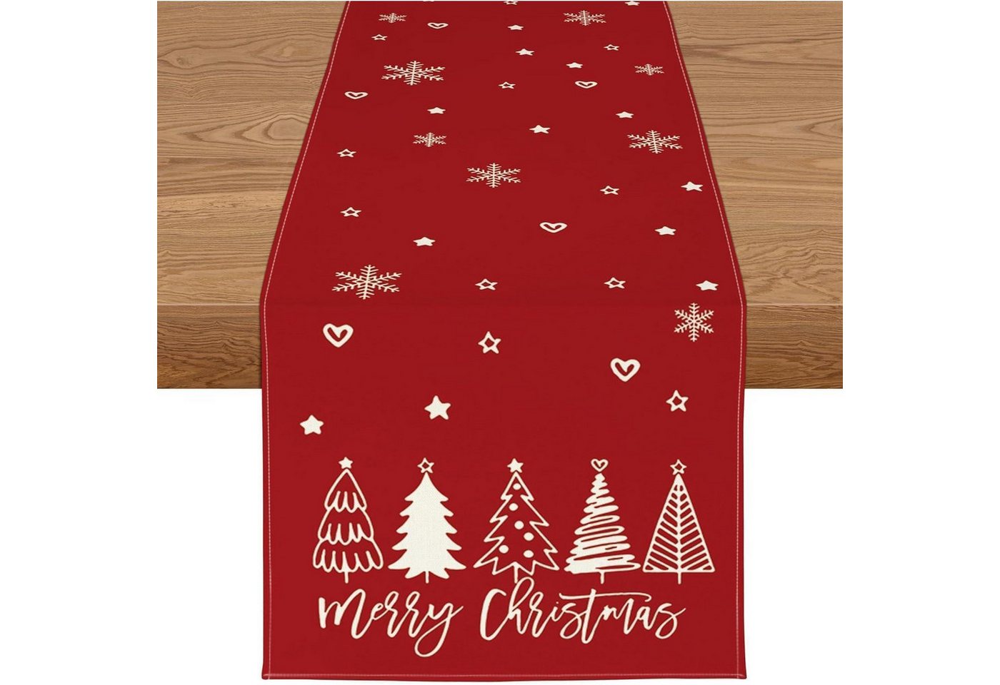 LuxusKollektion Hängedekoration Tischläufer Weihnachtsdeko Wasserabweisend Rot 40 x 140 cm 1 Stück von LuxusKollektion