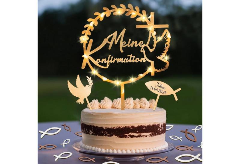LuxusKollektion Hängedekoration Tortendeko Konfirmation Holz Cake Topper LED Fische C LuxusKollektion Hängedekoration Tortendeko Konfirmation Holz Cake Topper LED Fische C von LuxusKollektion
