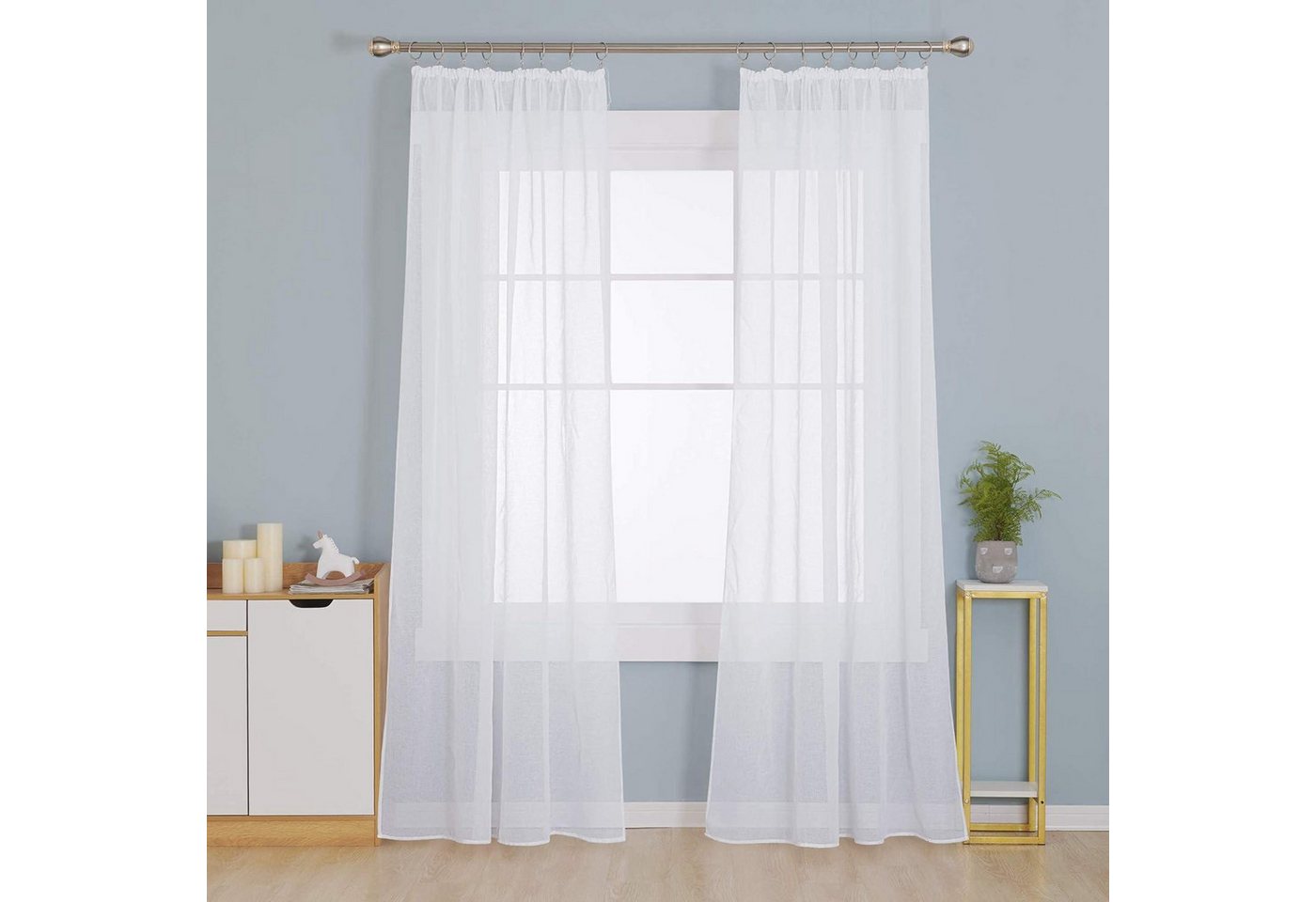 LuxusKollektion Hängedekoration Transparente Kräuselband Gardinen 245x140 Weiß 2er Set LuxusKollektion Hängedekoration Transparente Kräuselband Gardinen 245x140 Weiß 2er Set von LuxusKollektion