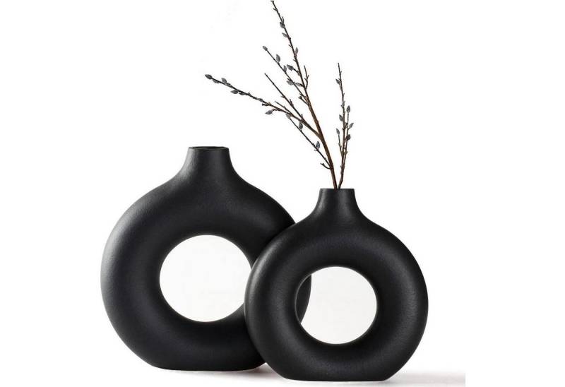 LuxusKollektion Hängedekoration Vasen Pampasgras Keramik schwarz getrocknete 2 pièces Schwarz LuxusKollektion Hängedekoration Vasen Pampasgras Keramik schwarz getrocknete 2 pièces Schwarz von LuxusKollektion