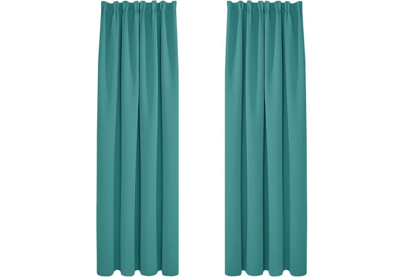 LuxusKollektion Hängedekoration Verdunkelungsvorhang Blickdichte H220 x B140 cm (2er Pack) Türkis von LuxusKollektion