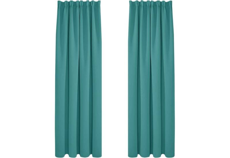LuxusKollektion Hängedekoration Verdunkelungsvorhang Blickdichte H220 x B140 cm (2er Pack) Türkis von LuxusKollektion
