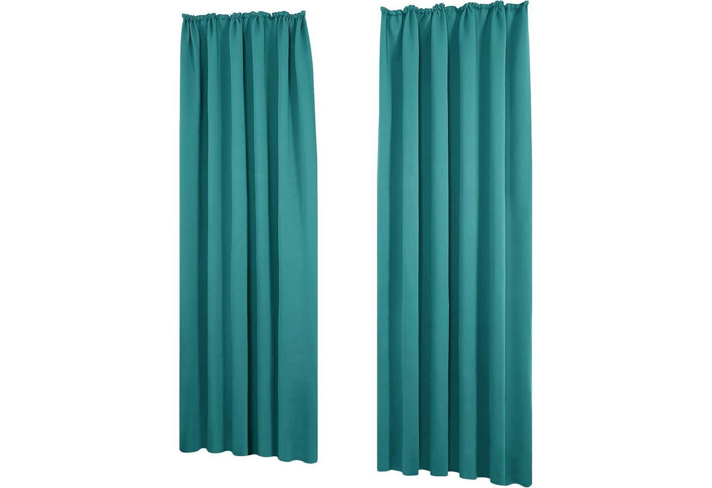 LuxusKollektion Hängedekoration Vorhänge Blickdichte H260 x B140 cm (2er Pack) Türkis von LuxusKollektion