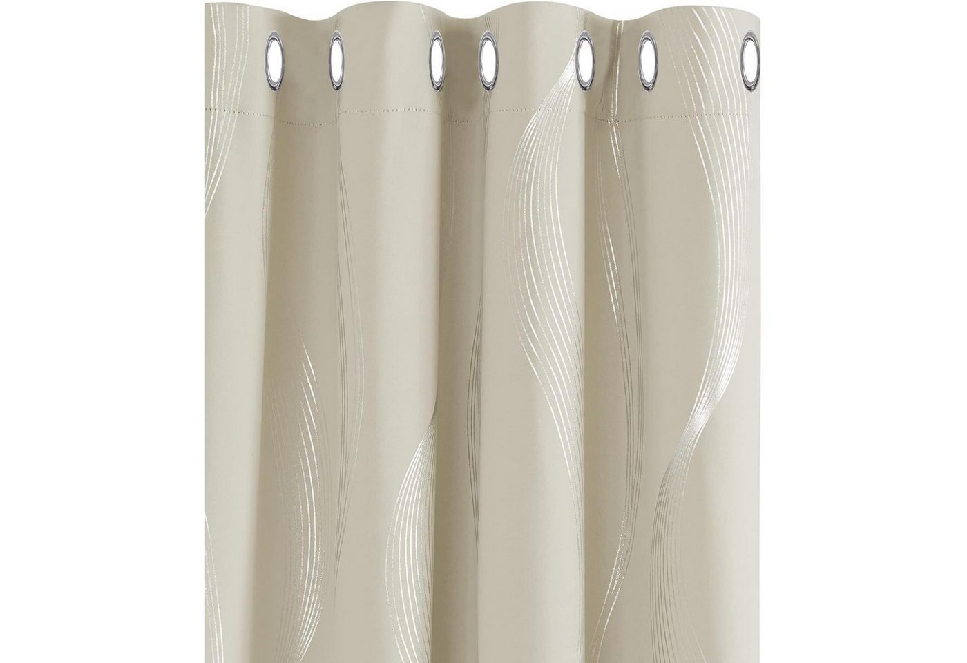 LuxusKollektion Hängedekoration Vorhänge Thermo Blickdichte H180 x B140 cm (2er Pack) Creme von LuxusKollektion