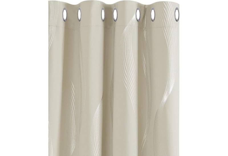 LuxusKollektion Hängedekoration Vorhänge Thermo Blickdichte H180 x B140 cm (2er Pack) Creme von LuxusKollektion