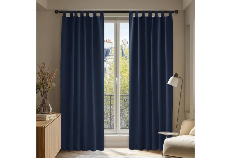 LuxusKollektion Hängedekoration Vorhang Verdunkelung Blickdicht H245 x B140 cm 2er Pack Dunkelblau von LuxusKollektion