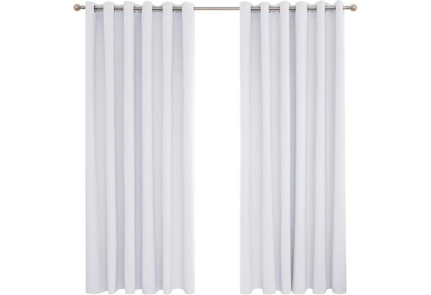 LuxusKollektion Hängedekoration Vorhang Verdunkelung Blickdicht H274 x B229 cm (2er Pack) Silber Grau von LuxusKollektion