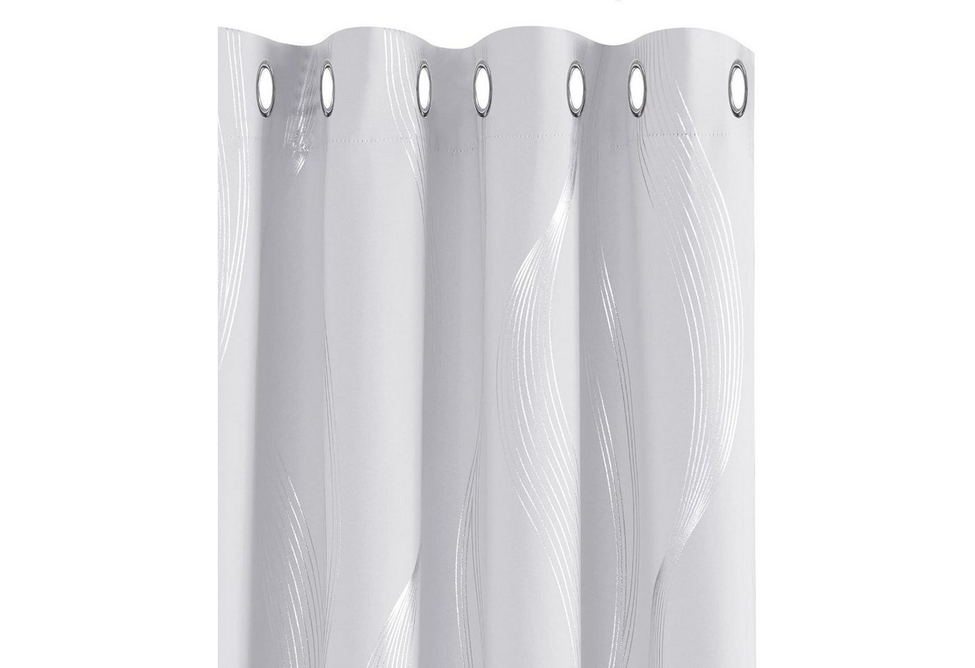 LuxusKollektion Hängedekoration Vorhang Verdunkelung Ösenvorhang H229 x B168 cm (2er Pack) Silber Grau von LuxusKollektion