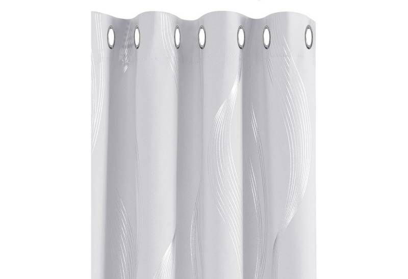 LuxusKollektion Hängedekoration Vorhang Verdunkelung Ösenvorhang H229 x B168 cm (2er Pack) Silber Grau von LuxusKollektion
