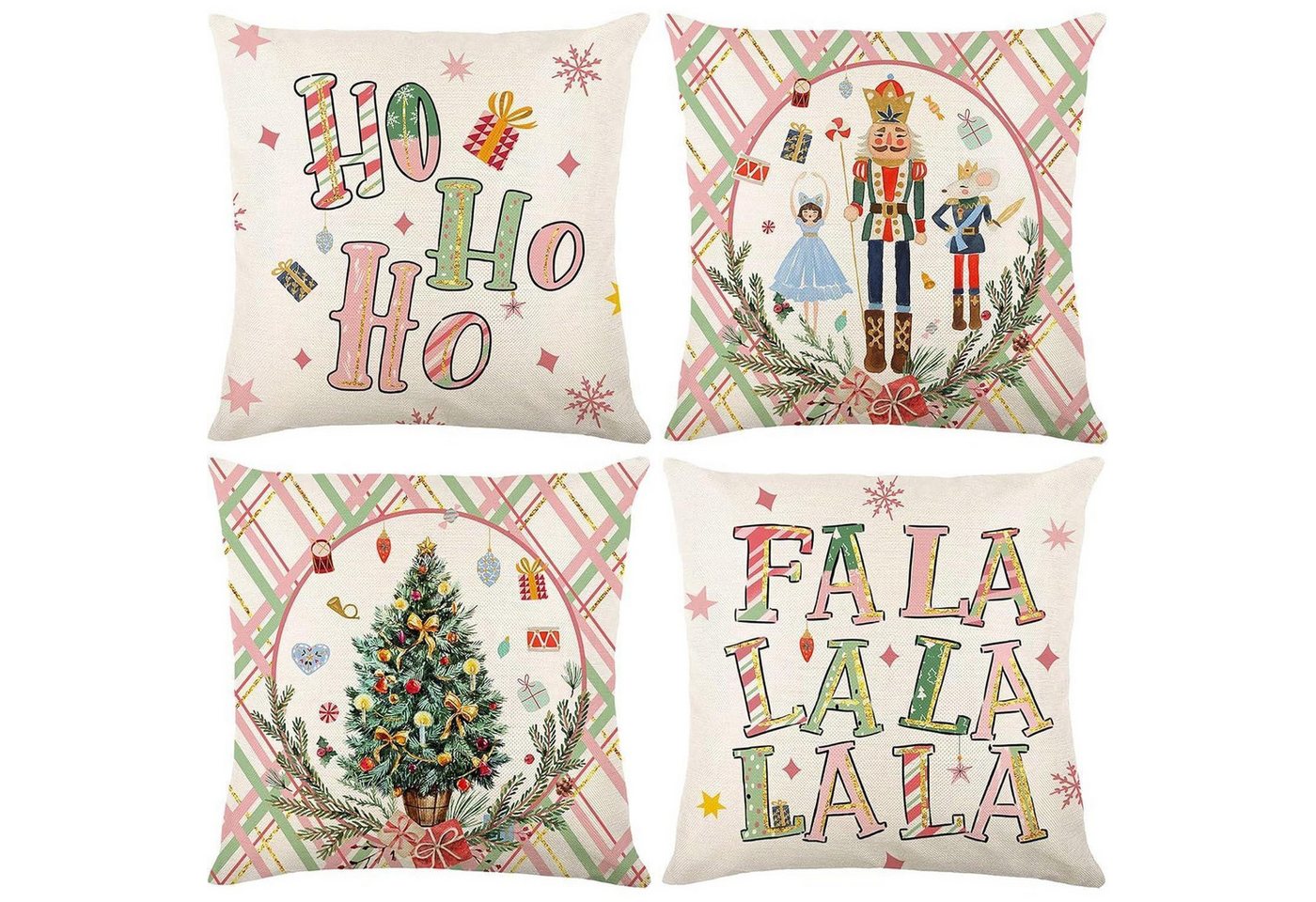 LuxusKollektion Hängedekoration Weihnachtskissenbezug 4er Leinen Nostalgie 45x45cm Sofa F LuxusKollektion Hängedekoration Weihnachtskissenbezug 4er Leinen Nostalgie 45x45cm Sofa F von LuxusKollektion