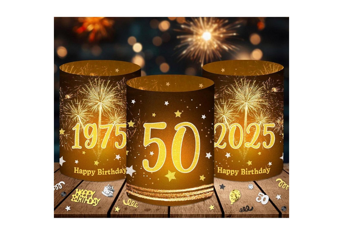LuxusKollektion Hängedekoration Windlicht 12 Tischdeko 50 Geburtstag 500 Konfetti Deko 50 Geburtstag LuxusKollektion Hängedekoration Windlicht 12 Tischdeko 50 Geburtstag 500 Konfetti Deko 50 Geburtstag von LuxusKollektion
