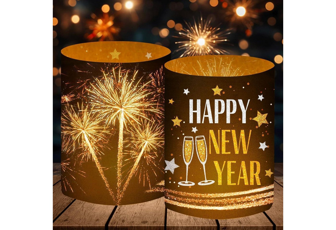 LuxusKollektion Hängedekoration Windlicht 12 Tischdeko Silvester 2026 Teelichter Kerzen Silvester Deko LuxusKollektion Hängedekoration Windlicht 12 Tischdeko Silvester 2026 Teelichter Kerzen Silvester Deko von LuxusKollektion