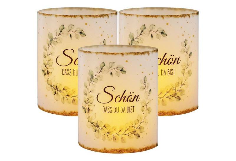 LuxusKollektion Hängedekoration Windlicht Tischdeko Kerzen Teelichter 12 Schön Dass du Da Bist von LuxusKollektion