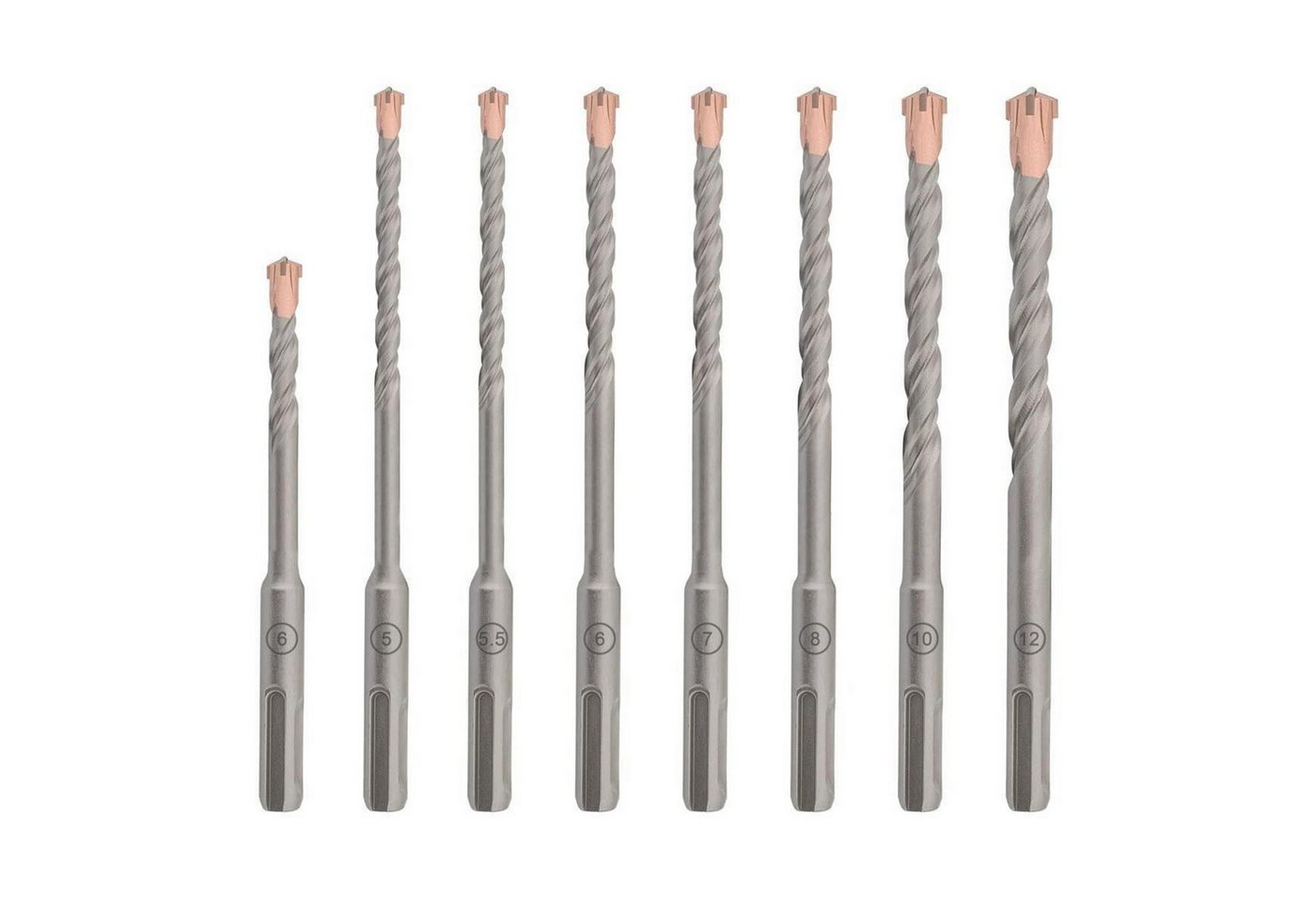 LuxusKollektion Hammerbohrer Bohrerset SDS Plus 8tlg 5-12 mm Hammerbohrer Beton 4 Schneiden von LuxusKollektion