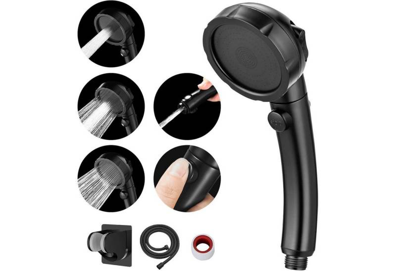 LuxusKollektion Handbrause Duschkopf Wassersparend mit Wasserstop Funktion, 3 von LuxusKollektion
