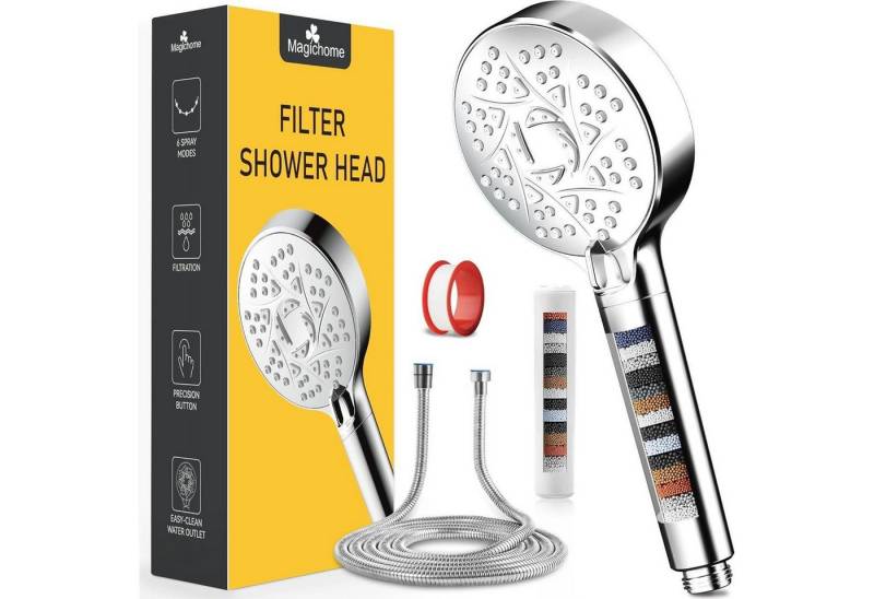 LuxusKollektion Handbrause Hochdruck Duschkopf mit 18-stufiger Filtration und 6 Strahlarten von LuxusKollektion