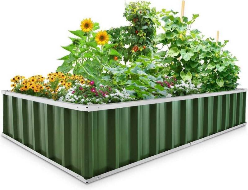 KING BIRD Hochbeet Hochbeet Metall 174x90x30cm Pflanzkübel Blumenkasten T-Etiketten von KING BIRD