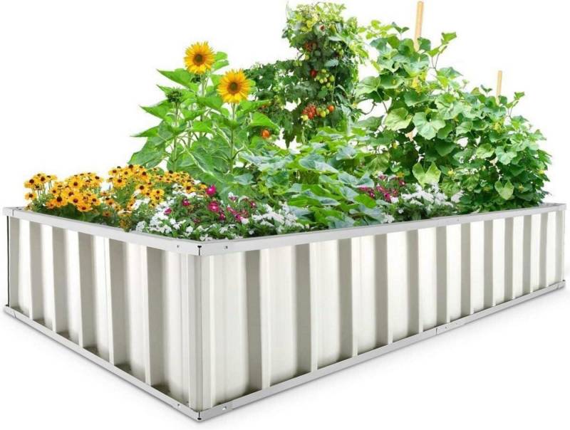 KING BIRD Hochbeet Hochbeet Metall 174x90x30cm Pflanzkübel Blumenkasten T-Etiketten von KING BIRD