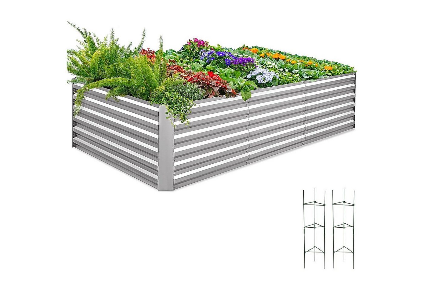 LuxusKollektion Hochbeet Hochbeet Metall Gemüsebeet Pflanzkasten Silber 244 x 122 x 56 cm LuxusKollektion Hochbeet Hochbeet Metall Gemüsebeet Pflanzkasten Silber 244 x 122 x 56 cm von LuxusKollektion