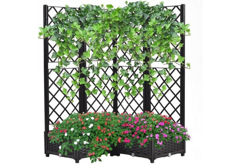 LuxusKollektion Hochbeet Hochbeet Rankgitter Selbstbewässerung 113x40x136cm Schwarz von LuxusKollektion