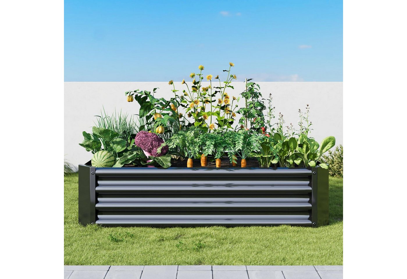 LuxusKollektion Hochbeet Hochbeet-Set Verzinktes Metall 120x60x30cm Gemüse Blumen Kräuter LuxusKollektion Hochbeet Hochbeet-Set Verzinktes Metall 120x60x30cm Gemüse Blumen Kräuter von LuxusKollektion