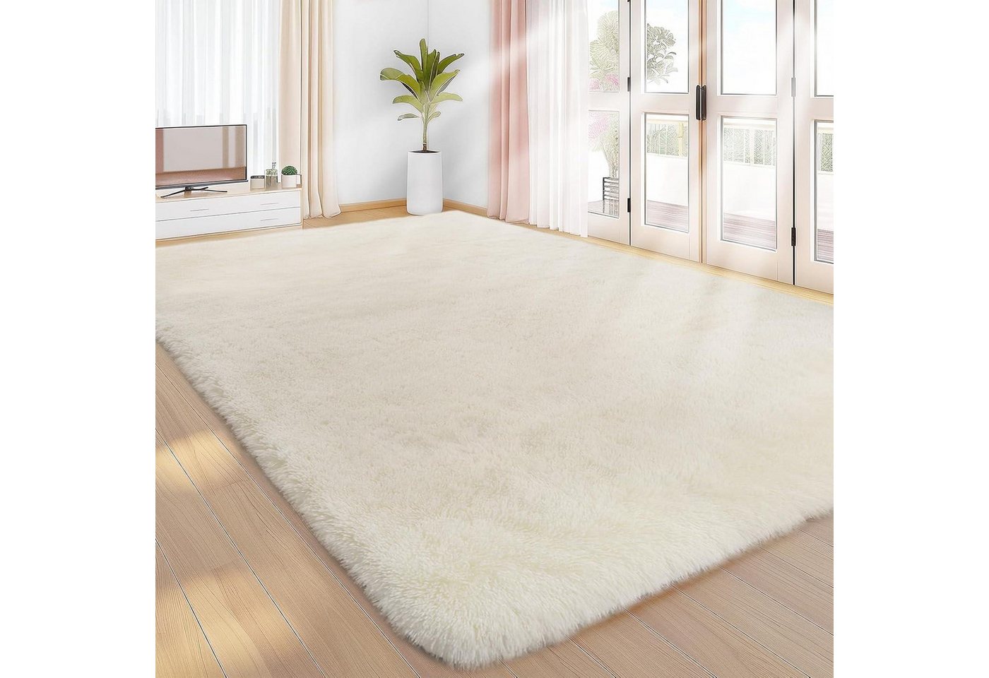 Sour Lemon Hochflor-Teppich Großer Hochflor Teppich Creme 200x300 Waschbar Rutschfest Flauschig Sour Lemon Hochflor-Teppich Großer Hochflor Teppich Creme 200x300 Waschbar Rutschfest Flauschig von Sour Lemon