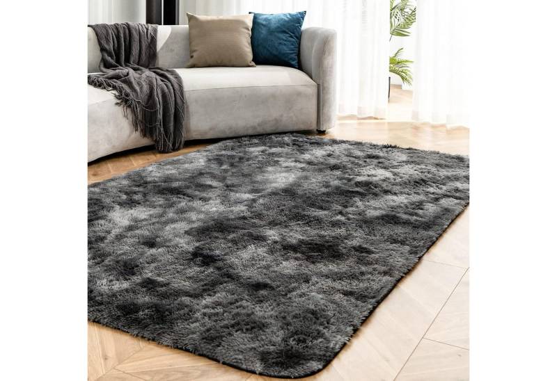 OMERAI Hochflor-Teppich Hochflor Shaggy Teppich Dunkelgrau 90x150cm Wohnzimmer Schlafzimmer von OMERAI