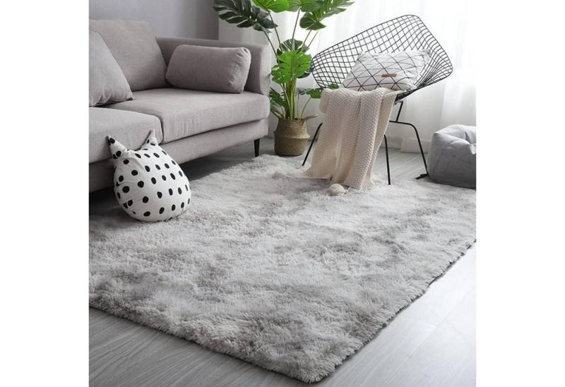 LuxusKollektion Hochflor-Teppich Hochflor Teppich 160x230 Grau Weiß Modern Flauschig Weich von NIULAA