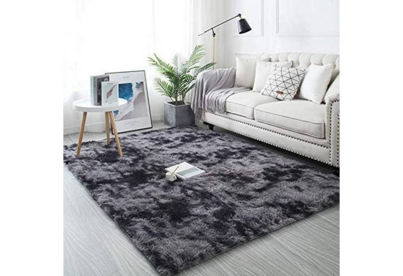 Pauwer Hochflor-Teppich Hochflor Teppich Groß 160 x 230 cm Flauschig Dunkelgrau Weich von Pauwer