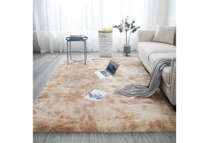 Aujelly Hochflor-Teppich Soft Shaggy Schlafzimmer Teppich Bunt Khaki 150x240cm von Aujelly