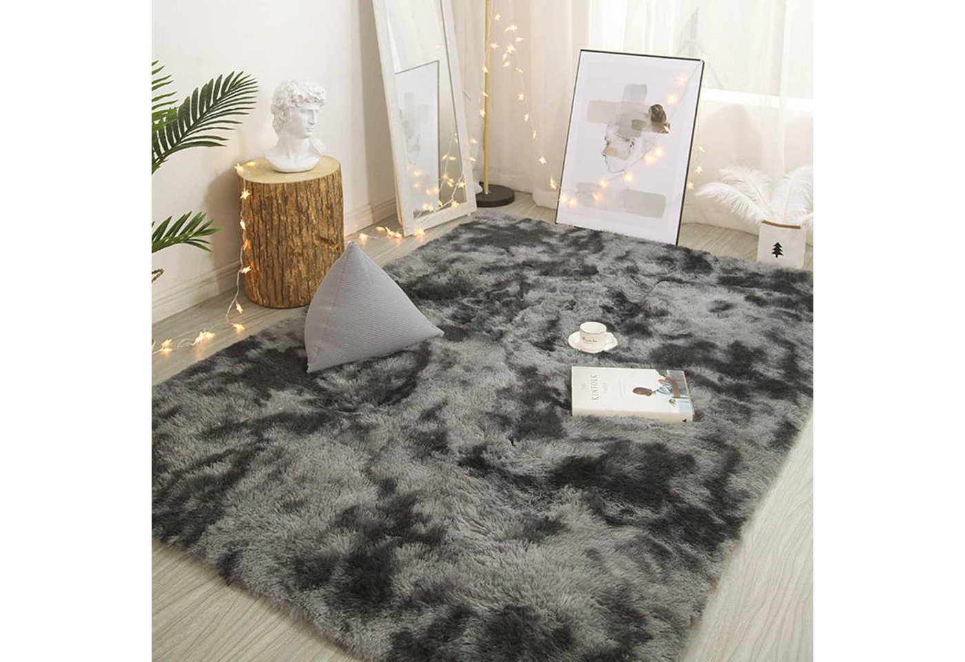 LuxusKollektion Hochflor-Teppich Teppich Hochflor Shaggy Fellteppich Dunkelgrau 120 x 160 cm Rechteckig LuxusKollektion Hochflor-Teppich Teppich Hochflor Shaggy Fellteppich Dunkelgrau 120 x 160 cm Rechteckig von LuxusKollektion