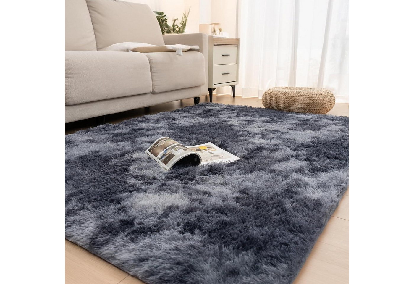 LuxusKollektion Hochflor-Teppich Teppich Hochflor Shaggy Waschbar dunkelgrau Dunkelgrau 200 x 290 cm LuxusKollektion Hochflor-Teppich Teppich Hochflor Shaggy Waschbar dunkelgrau Dunkelgrau 200 x 290 cm von LuxusKollektion