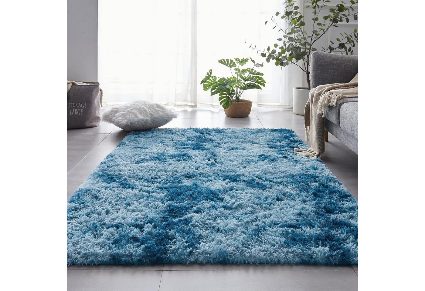 LuxusKollektion Hochflor-Teppich Teppich Hochflor Shaggy Wohnzimmer Flauschig Navy Blau 200 x 300 cm LuxusKollektion Hochflor-Teppich Teppich Hochflor Shaggy Wohnzimmer Flauschig Navy Blau 200 x 300 cm von LuxusKollektion