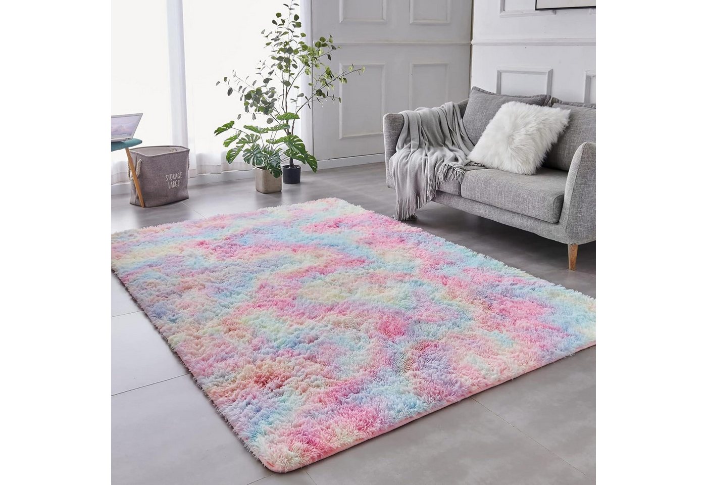 LuxusKollektion Hochflor-Teppich Teppich Hochflor Shaggy Wohnzimmer Flauschig Regenbogen 200 x 300 cm LuxusKollektion Hochflor-Teppich Teppich Hochflor Shaggy Wohnzimmer Flauschig Regenbogen 200 x 300 cm von LuxusKollektion