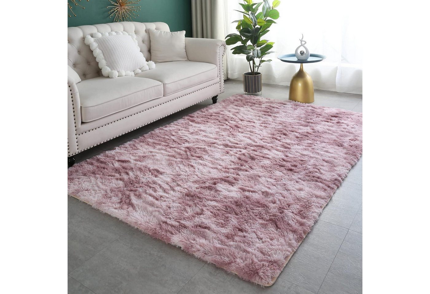 LuxusKollektion Hochflor-Teppich Teppich Hochflor Shaggy Wohnzimmer Schlafzimmer Rosa Lila 160 x 230 cm LuxusKollektion Hochflor-Teppich Teppich Hochflor Shaggy Wohnzimmer Schlafzimmer Rosa Lila 160 x 230 cm von LuxusKollektion