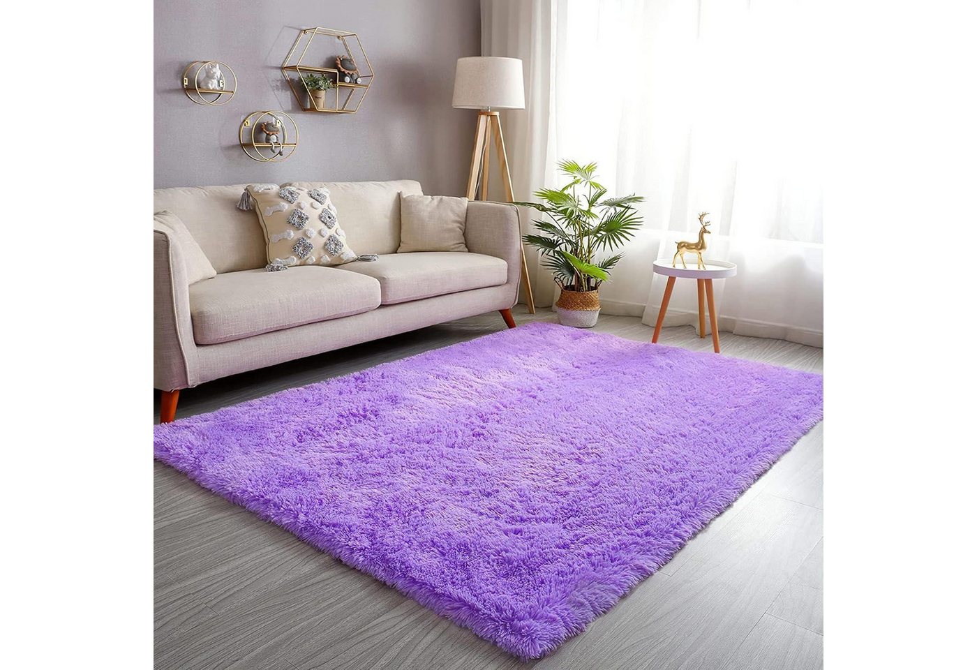 LuxusKollektion Hochflor-Teppich Teppich Hochflor Shaggy Wohnzimmer Schlafzimmer Violett 200 x 300 cm LuxusKollektion Hochflor-Teppich Teppich Hochflor Shaggy Wohnzimmer Schlafzimmer Violett 200 x 300 cm von LuxusKollektion