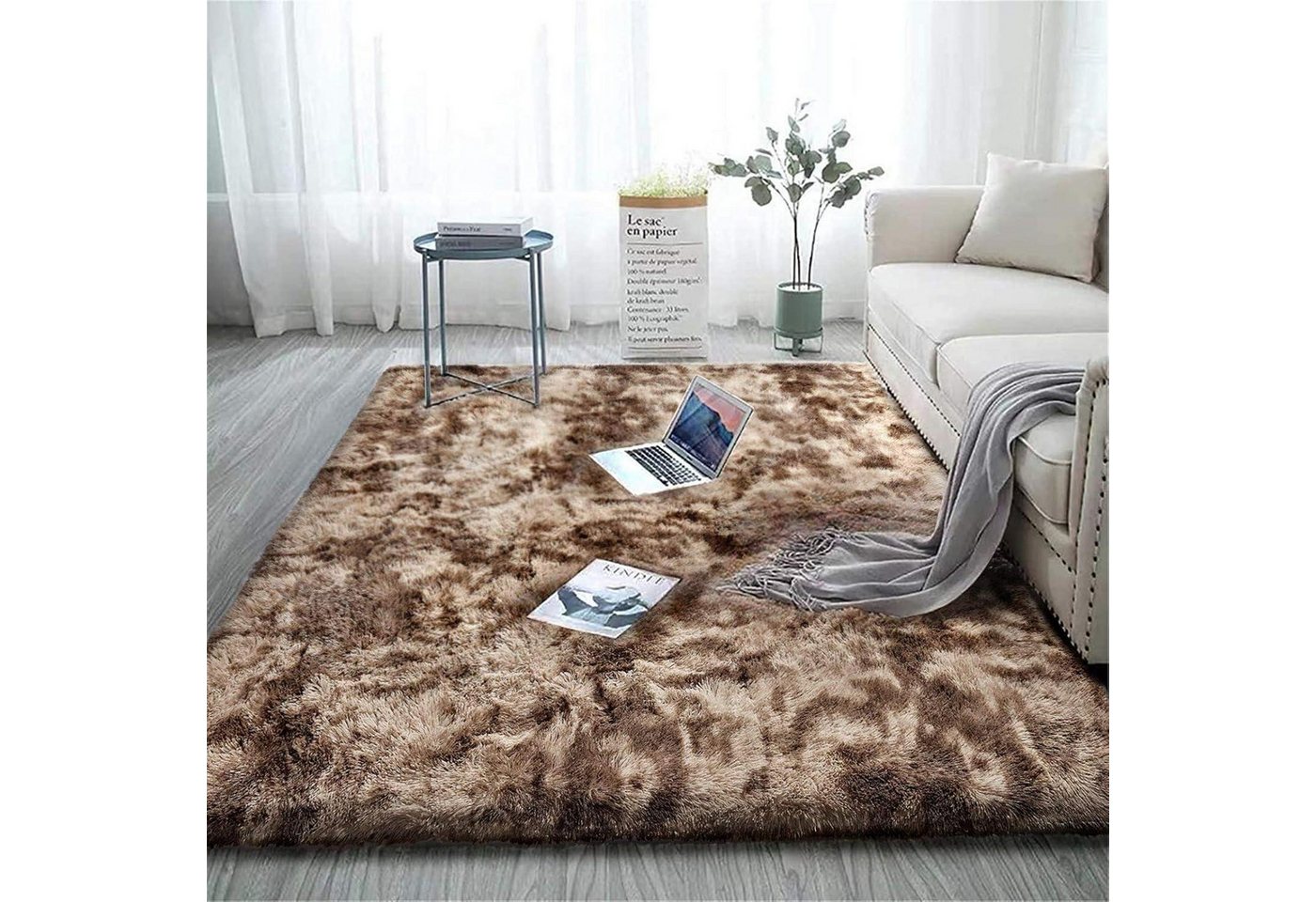LuxusKollektion Hochflor-Teppich Teppich Shaggy Schlafzimmer Batik Zottig Neu Braun 180 x 270 cm LuxusKollektion Hochflor-Teppich Teppich Shaggy Schlafzimmer Batik Zottig Neu Braun 180 x 270 cm von LuxusKollektion