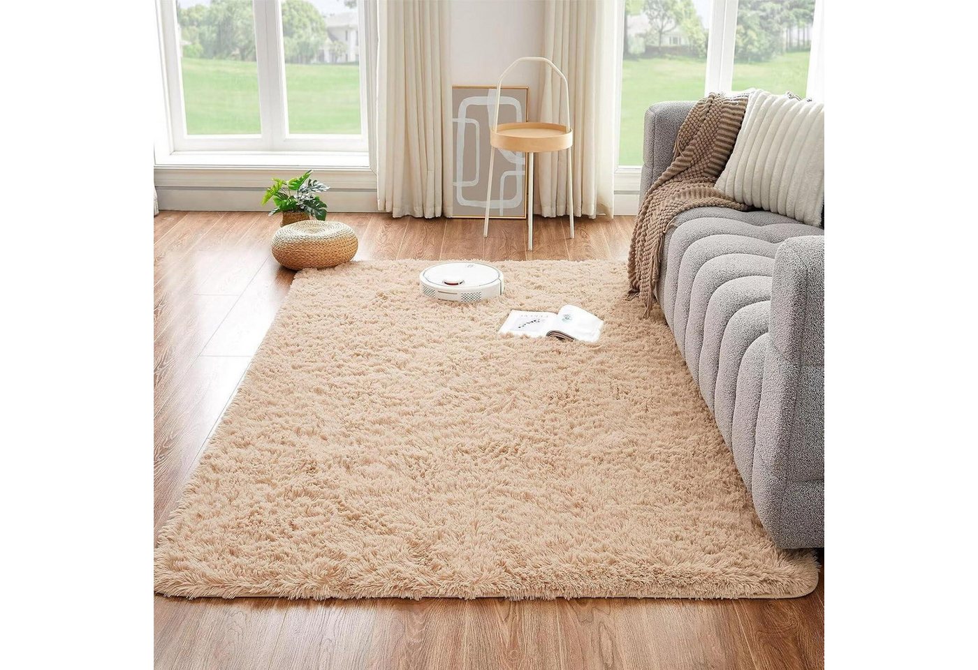 LuxusKollektion Hochflor-Teppich Teppich Wohnzimmer Läufer Langflor Shaggy Antirutsch Beige 150x240CM LuxusKollektion Hochflor-Teppich Teppich Wohnzimmer Läufer Langflor Shaggy Antirutsch Beige 150x240CM von LuxusKollektion