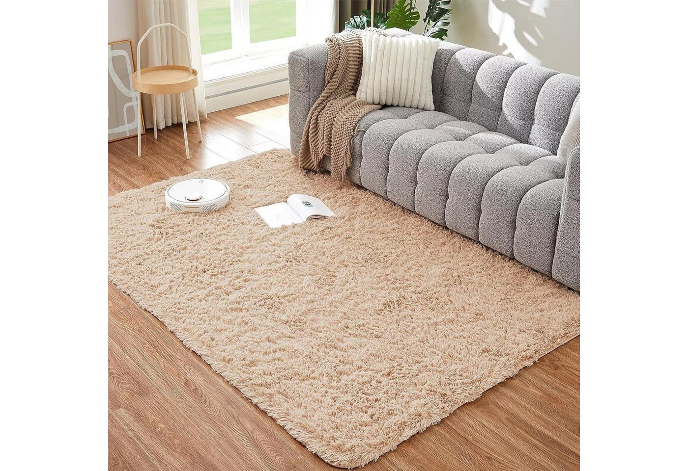 LuxusKollektion Hochflor-Teppich Teppich Wohnzimmer Schlafzimmer Läufer Langflor Beige 120x180CM LuxusKollektion Hochflor-Teppich Teppich Wohnzimmer Schlafzimmer Läufer Langflor Beige 120x180CM von LuxusKollektion