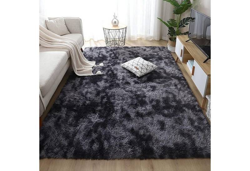 LuxusKollektion Hochflor-Teppich Teppich waschbar Langflor Hochflor grau weiß Neu Dunkelgrau 120*160cm LuxusKollektion Hochflor-Teppich Teppich waschbar Langflor Hochflor grau weiß Neu Dunkelgrau 120*160cm von LuxusKollektion