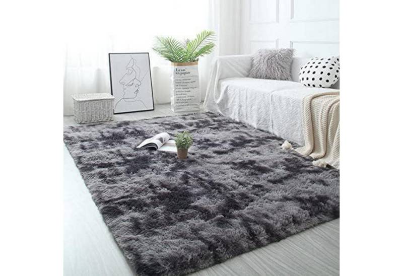 Pauwer Hochflor-Teppich Weicher Shaggy Hochflor Teppich 80 x 160 cm Dunkelgrau, Flauschiger von Pauwer