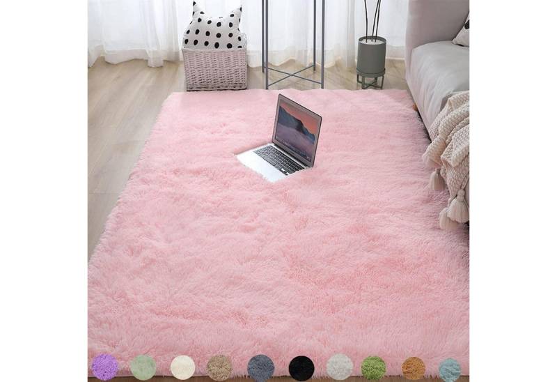 LuxusKollektion Hochflor-Teppich Wohnzimmerteppich Waschbar Rosa 140x200 140×200 cm Rosa LuxusKollektion Hochflor-Teppich Wohnzimmerteppich Waschbar Rosa 140x200 140×200 cm Rosa von LuxusKollektion
