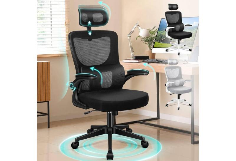 LuxusKollektion Hochlehner Bürostuhl Hochlehner Kopfstütze Armlehnen 360 180kg Nyles Schwarz LuxusKollektion Hochlehner Bürostuhl Hochlehner Kopfstütze Armlehnen 360 180kg Nyles Schwarz von LuxusKollektion