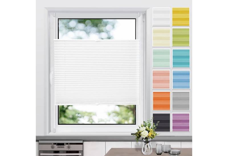 LuxusKollektion Jalousie Klemmrollos für Fenster ohne Bohren Jalousie ohne Bohren 35x130cm Weiß von LuxusKollektion