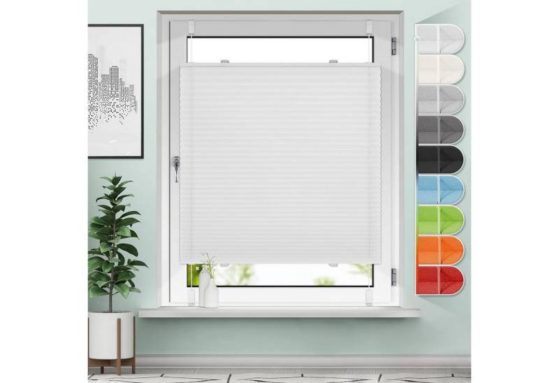 LuxusKollektion Jalousie Plissee ohne Bohren 120x120cm Klemmfix Rollos ohne Bohren Verdunkelung von LuxusKollektion
