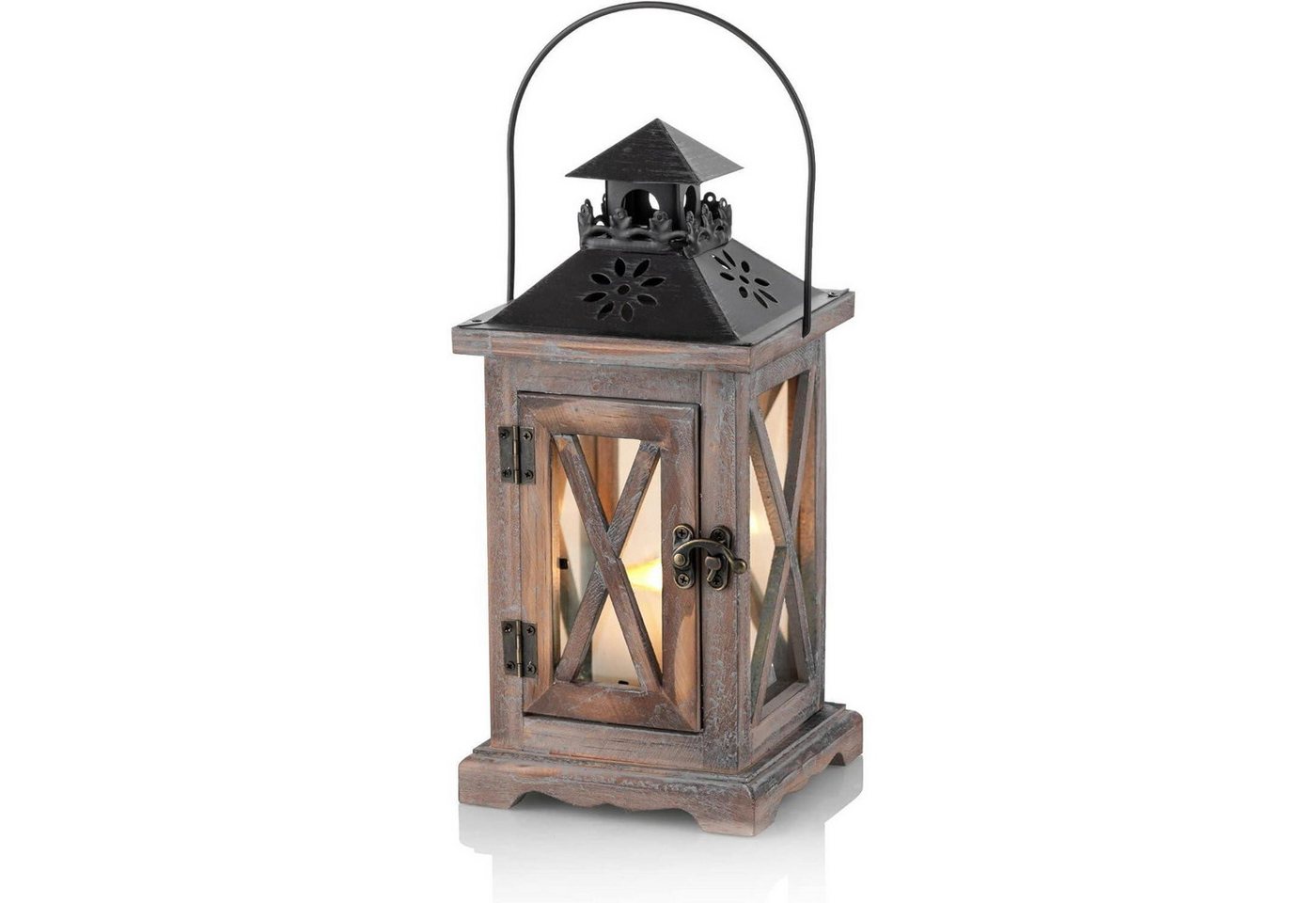 LuxusKollektion Kerzenlaterne Laterne Holz Windlicht Kerzenhalter Metall Glas Hochzeit 28cm Braun LuxusKollektion Kerzenlaterne Laterne Holz Windlicht Kerzenhalter Metall Glas Hochzeit 28cm Braun von LuxusKollektion